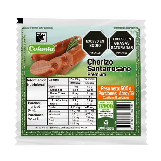 Chorizo Santarrosano 500 gr